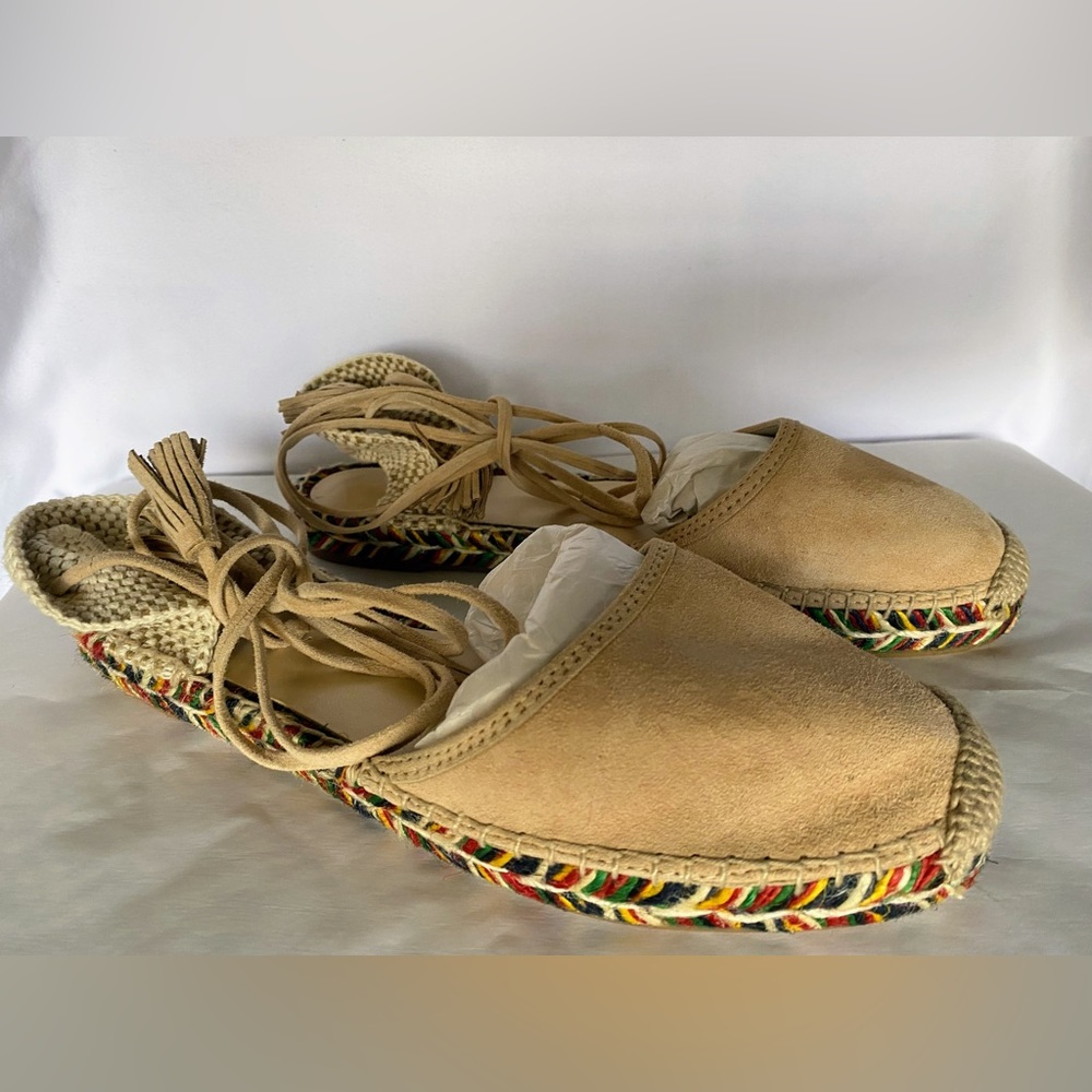 J Crew Baja Suede Flat Espadrille Shoes NIB